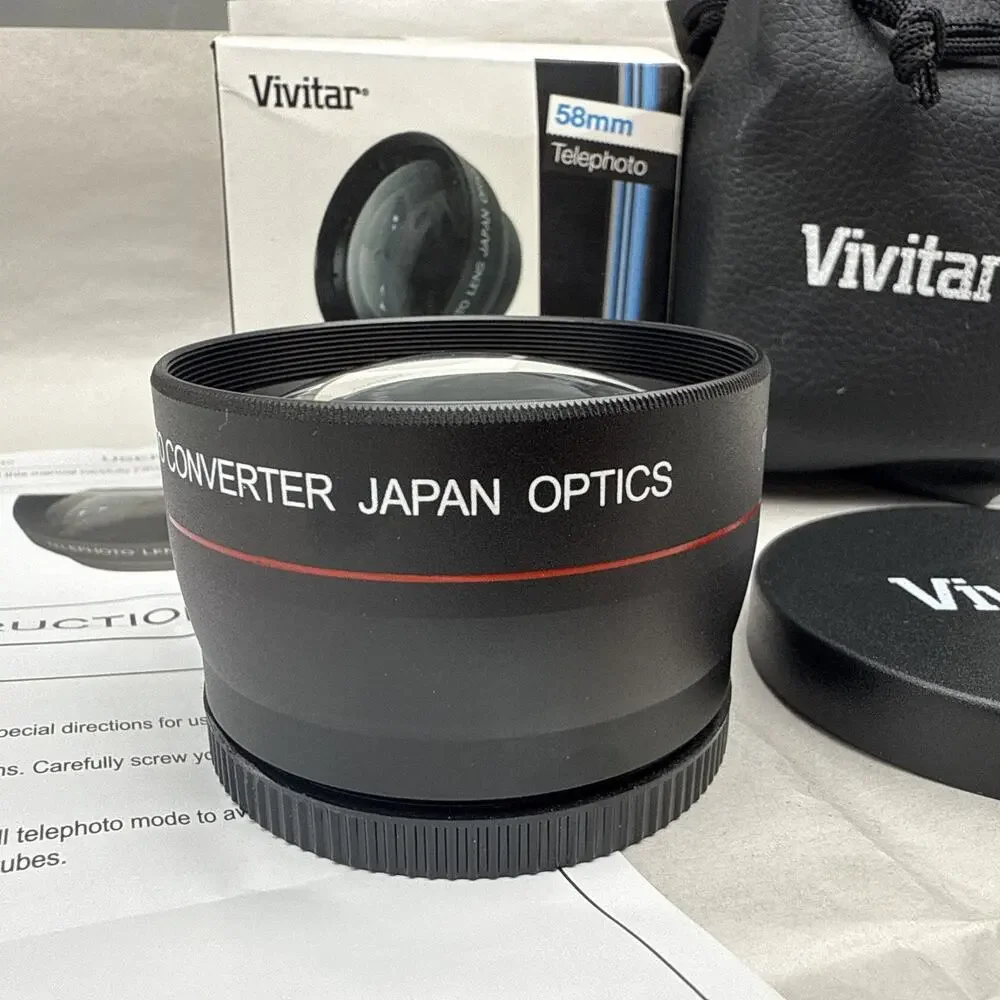 Vivitar 2.2x Professional Telephoto Lens 58mm HD4 Optics VIV-58T Unused *READ...